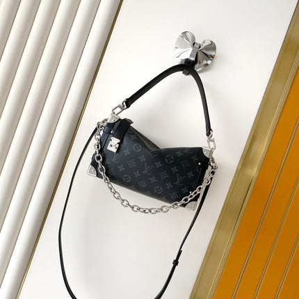 LV SIDE TRUNK MM EAST WEST BAG 28 IN BLACK MONOGRAM ECLIPSE CANVAS