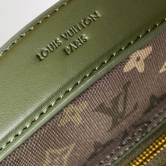 LV 26S CROSSBODY BAG 25 IN GREEN-GRAY CANVAS FABRIC