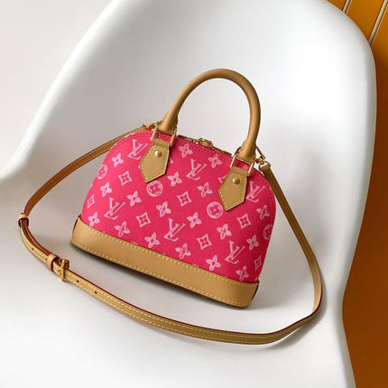 LV 26S ALMA BB BAG 23 IN DARK PINK MONOGRAM CANVAS