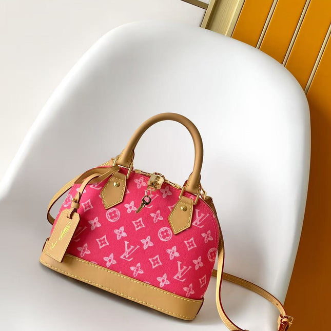 LV 26S ALMA BB BAG 23 IN DARK PINK MONOGRAM CANVAS