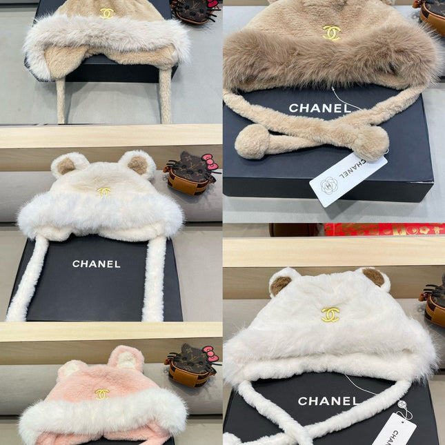 BEANIE HAT IN WHITE LAMB FUR 426240