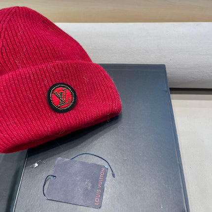 BEANIE HAT IN RED WOOL AND RABBIT FUR 433476