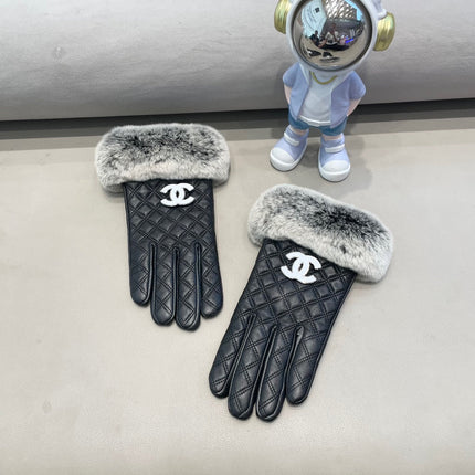 GLOVES IN BLACK LAMBSKIN WITH RABBIT FUR 463793