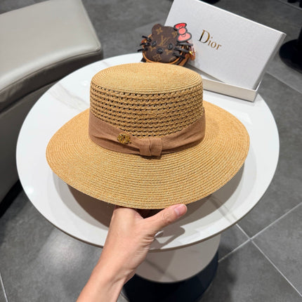 DIOR 26S FLAT-BRIM STRAW HAT STYLE 41