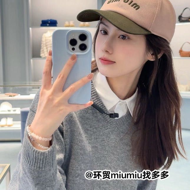 MIUMIU BASEBALL CAP IN SHAMPOO PINK FABRIC WITH LOGO EMBROIDERY