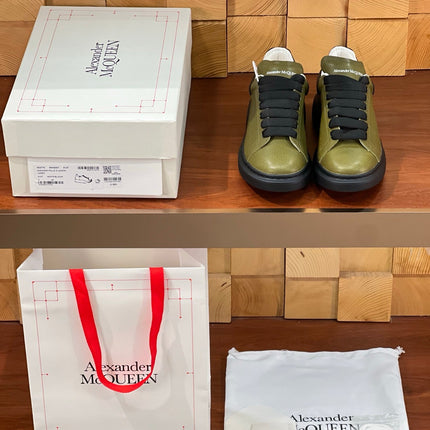 OVERSIZED SNEAKERS IN ARMY GREEN CALFSKIN