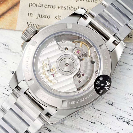 CONQUEST WATCH SILVER CASE WITH COIN GRAY DIAL