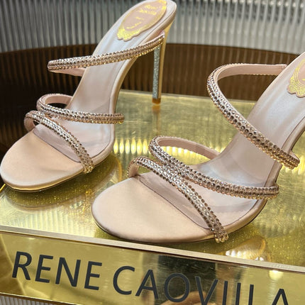CLEO NUDE SANDAL WITH CRYSTALS 95 MM