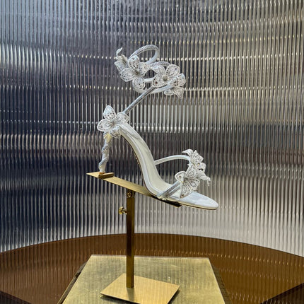 MARGOT WHITE SANDAL WITH FLOWERS 95 MM WHITE