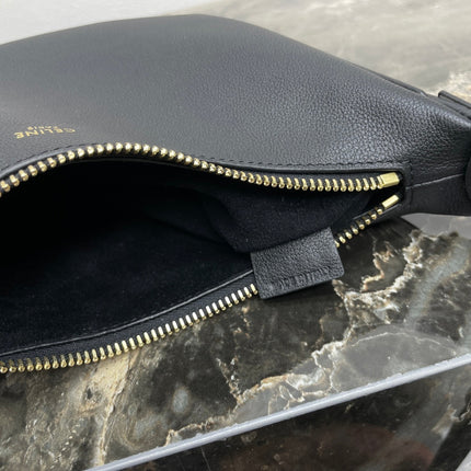 CELINE 25S TEEN LULU BAG 24 IN BLACK CALFSKIN GOLD HARDWARE