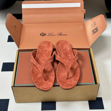 LP 26S THONG SANDALS IN BRICK RED SUEDE
