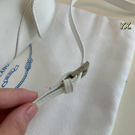 PRA 23 MOON PADDED BAG WHITE CALFSKIN WITH STRAP