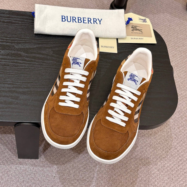 BURBERRY 26S SNEAKERS IN BROWN SUEDE