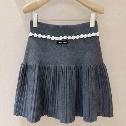 MIUMIU KNIT PLEATED SKIRT STYLE 803