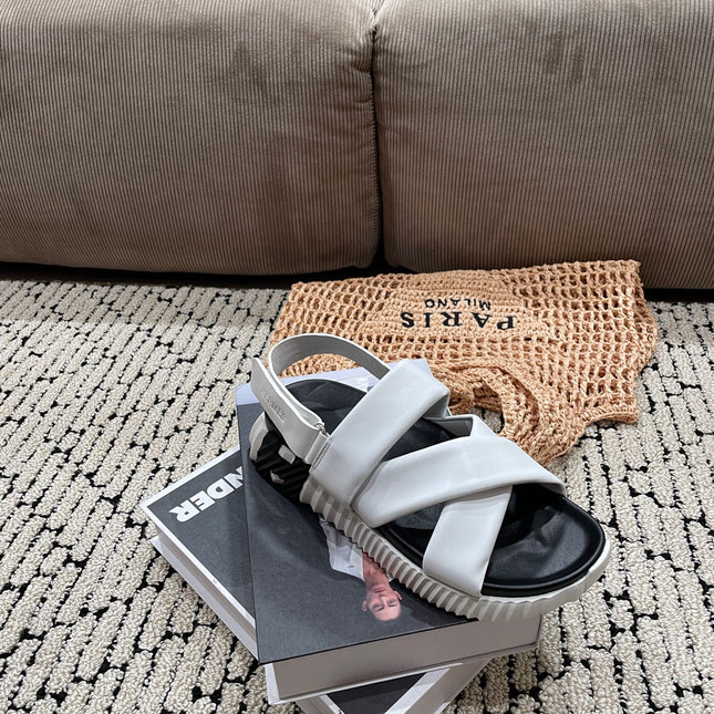 ELECTRIC SANDAL BLACK MIX WHITE CALFSKIN