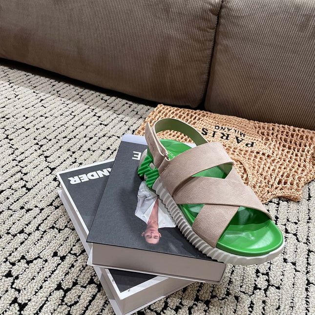 ELECTRIC SANDAL GREEN MIX LIGHT GRAY SUEDE
