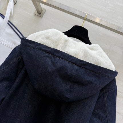 MONCLER 25S COTTON DENIM HOODED JACKET 345