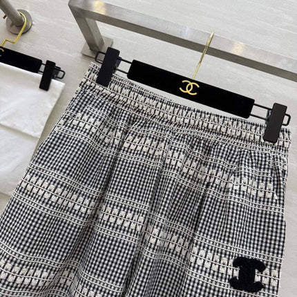 CHANEL 26S WIDE-LEG PLAID PANTS 971