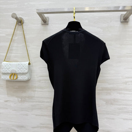 DIOR 26S CROSSOVER LACE-TRIM TOP 1201