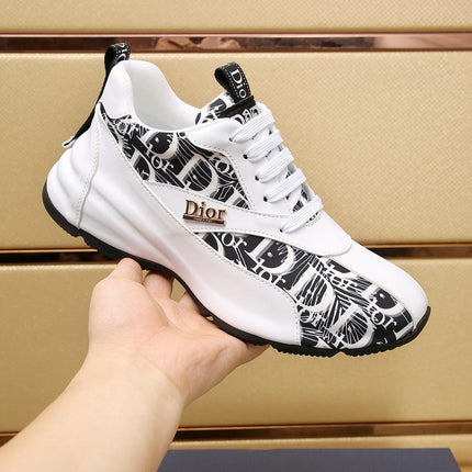 CD LINE SNEAKER WHITE AND BLACK CALFSKIN