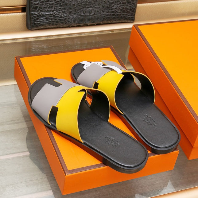 HM IZMIR SANDAL LEMON AND LIGHT GRAY LAMBSKIN