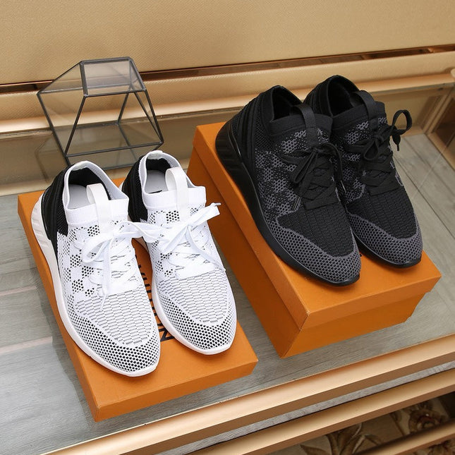 LV SNEAKERS IN WHITE MIX BLACK MESH FABRIC