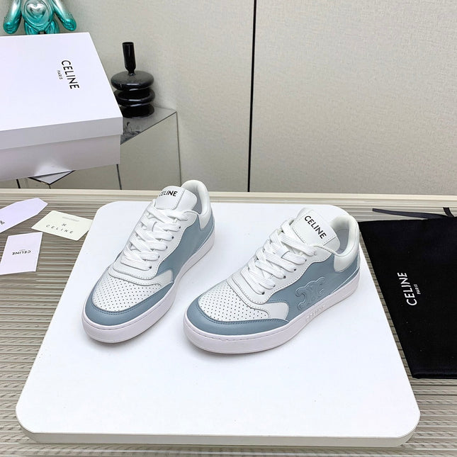 SNEAKER WITH TRIOMPHE IN AIR FORCE MIX WHITE CALFSKIN