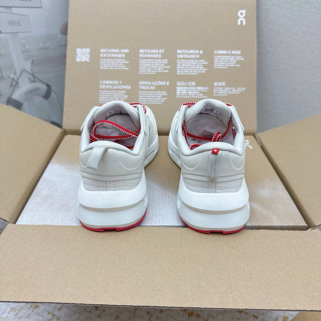 LOEWE 26S ON CLOUDTILT SHOES IN WHITE AND RED MESH