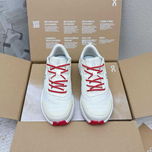 LOEWE 26S ON CLOUDTILT SHOES IN WHITE AND RED MESH