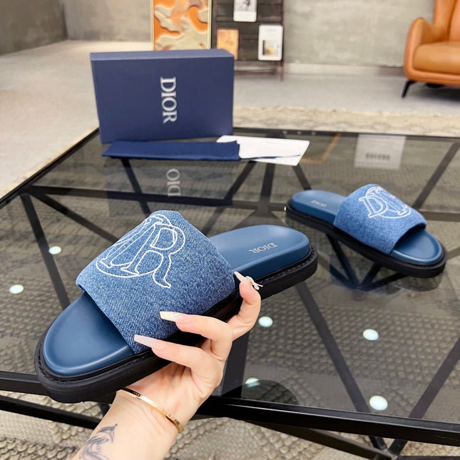 CD AQUA SLIDE SANDAL BLUE DENIM