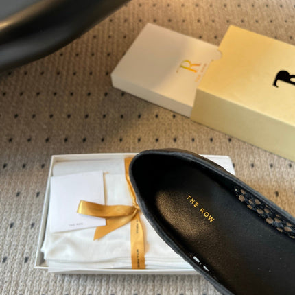 THE ROW 26S BALLET FLATS IN BLACK MESH
