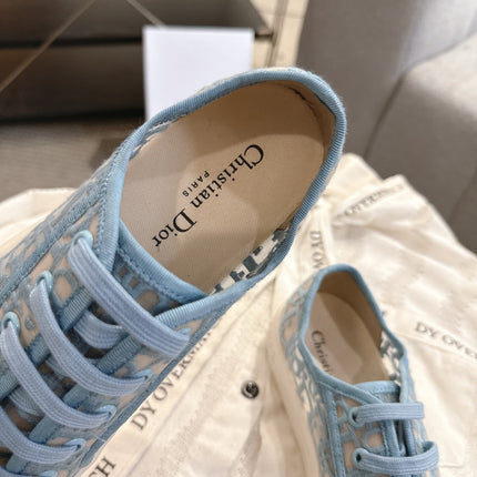 DIOR 26S SNEAKERS IN SKY BLUE OBLIQUE EMBROIDERED MESH