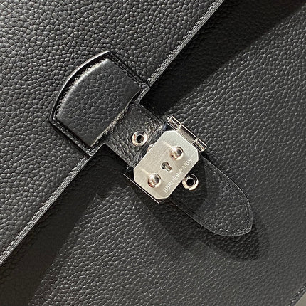 SAC A DEPECHES LIGHT 38 IN BLACK TOGO CALFSKIN