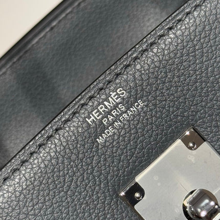 HERMES 25S SHOULDER BIRKIN 29 IN HAZE GRAY CALFSKIN SILVER HARDWARE