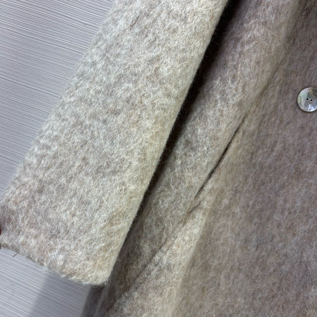 MAX MARA 25S DOUBLE-SIDED CASHMERE COAT WITH FOX FUR COLLAR 171
