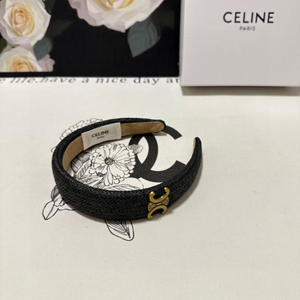 BLACK RAFFIA WOVEN HAIRBAND 400479