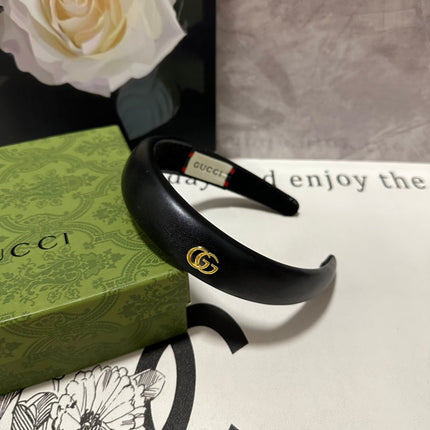HEADBAND IN BLACK SHINY LAMBSKIN 406128