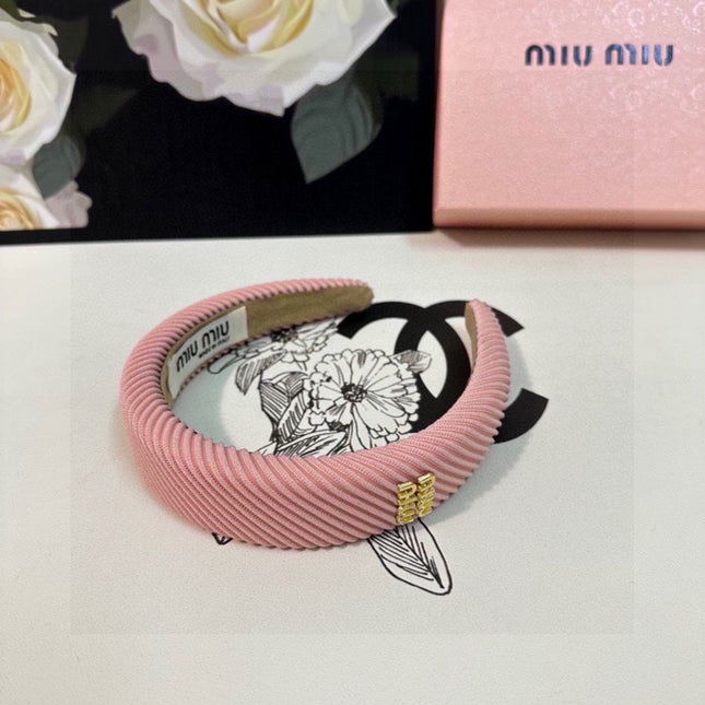 THICK HEADBAND IN PINK CORDUROY 412478