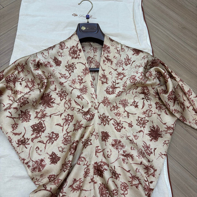 LORO PIANA 26S LONG SILK DRESS 712