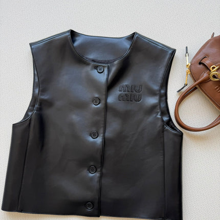 MIUMIU LEATHER VEST STYLE 726