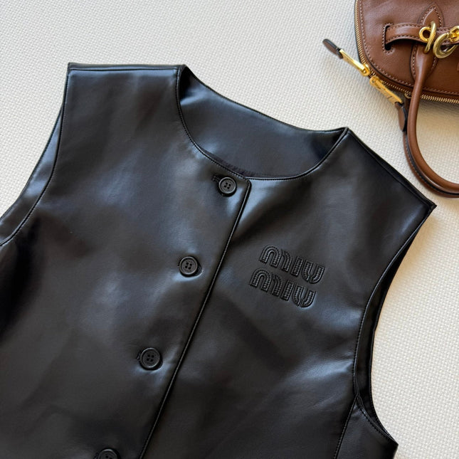 MIUMIU LEATHER VEST STYLE 726