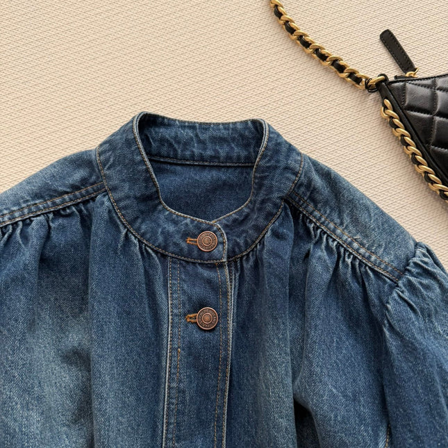 CHLOE JACKET PUFFED SLEEVES IN DENIM