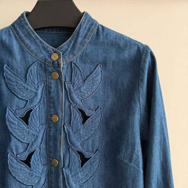 ZIMMERMANN 26S EMBROIDERED DENIM SHIRT STYLE 135