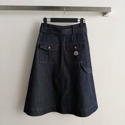 MONCLER 26S DENIM MIDI SKIRT 650