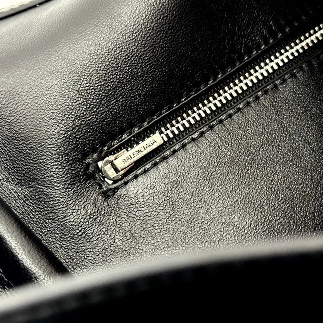 RODEO LARGE BAG 40 IN BLACK SMOOTH CALFSKIN SILVER HARDWARE