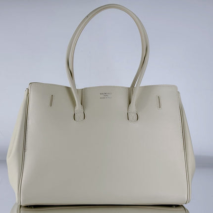 BEL AIR CARRY ALL BAG 29 IN WHITE NAPPA LAMBSKIN SILVER HARDWARE