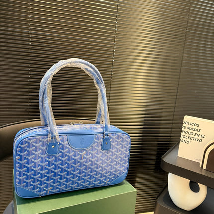 SAINT MARTIN BAG 35 IN BLUE GOYARDINE CANVAS AND CALFSKIN