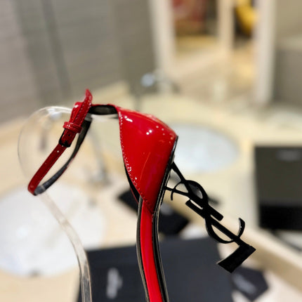 SL OPYUM SANDALS 105 RED POLISHED CALFSKIN