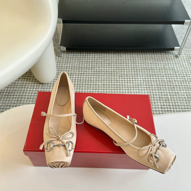 GG BALLET FLAT CREAM SILK
