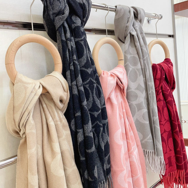 CLASSIC MONOGRAM LOGO WOOL SCARF 195 CM FLAMINGO PINK 316253